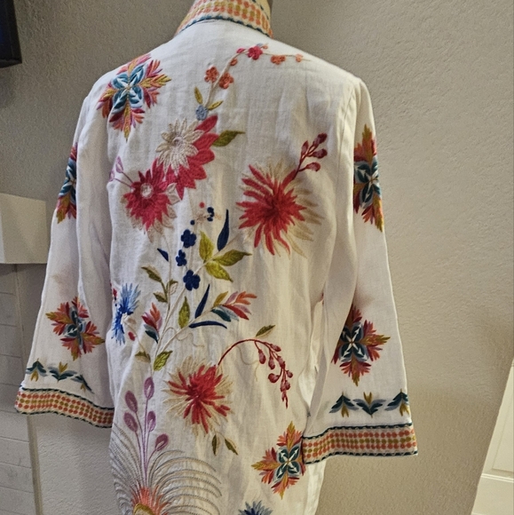 Johnny Was Julie Linen Kimono Coat - Picture 8 of 12